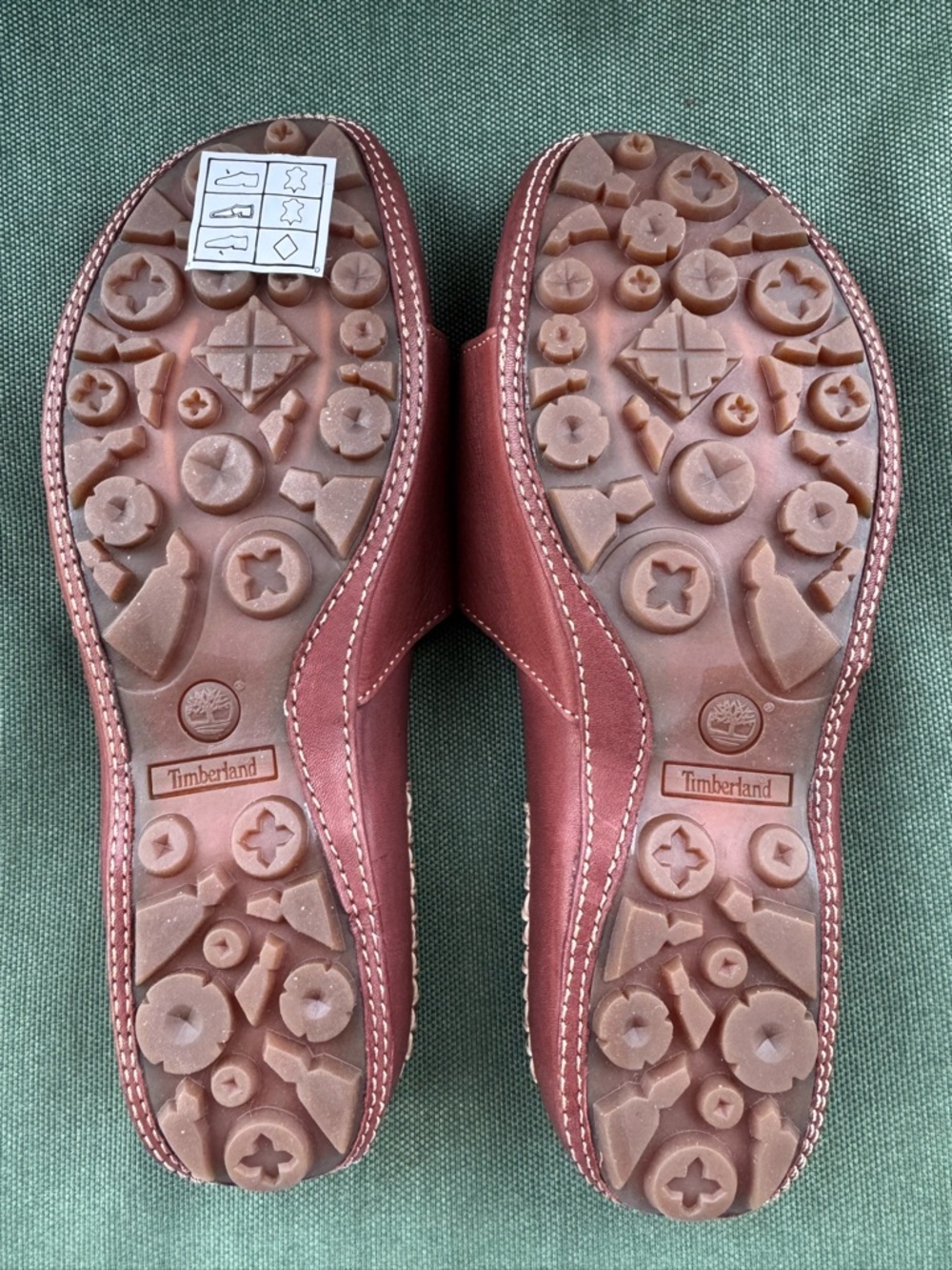 Timberland Women's Burgundy Leather Slide Sandals with Stitched Trim - Picture 4 of 12
